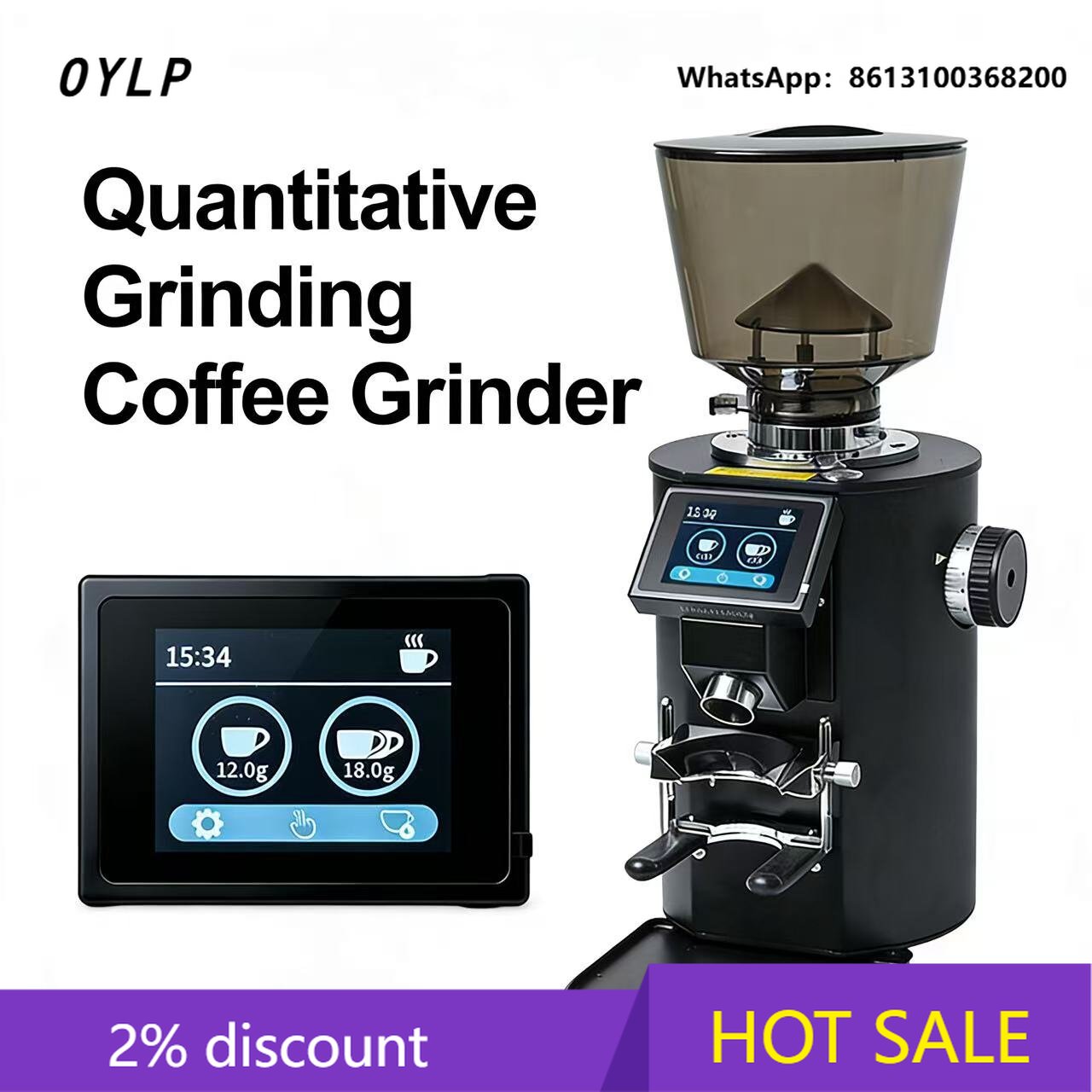 Commercial Coffee Grinder Flat Burr 64Mm - Penggiling Kopi Profesional Komersial OYLP 64mm