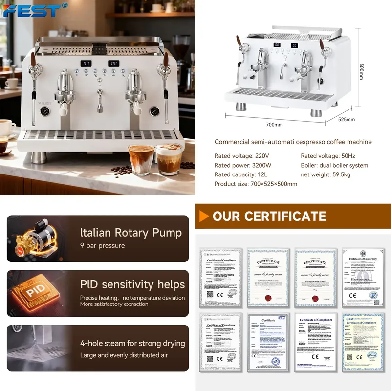 Commercial Espresso Machine 2 Group - 【CHIMU HOME】Mesin Kopi Espresso Semi Otomatis
