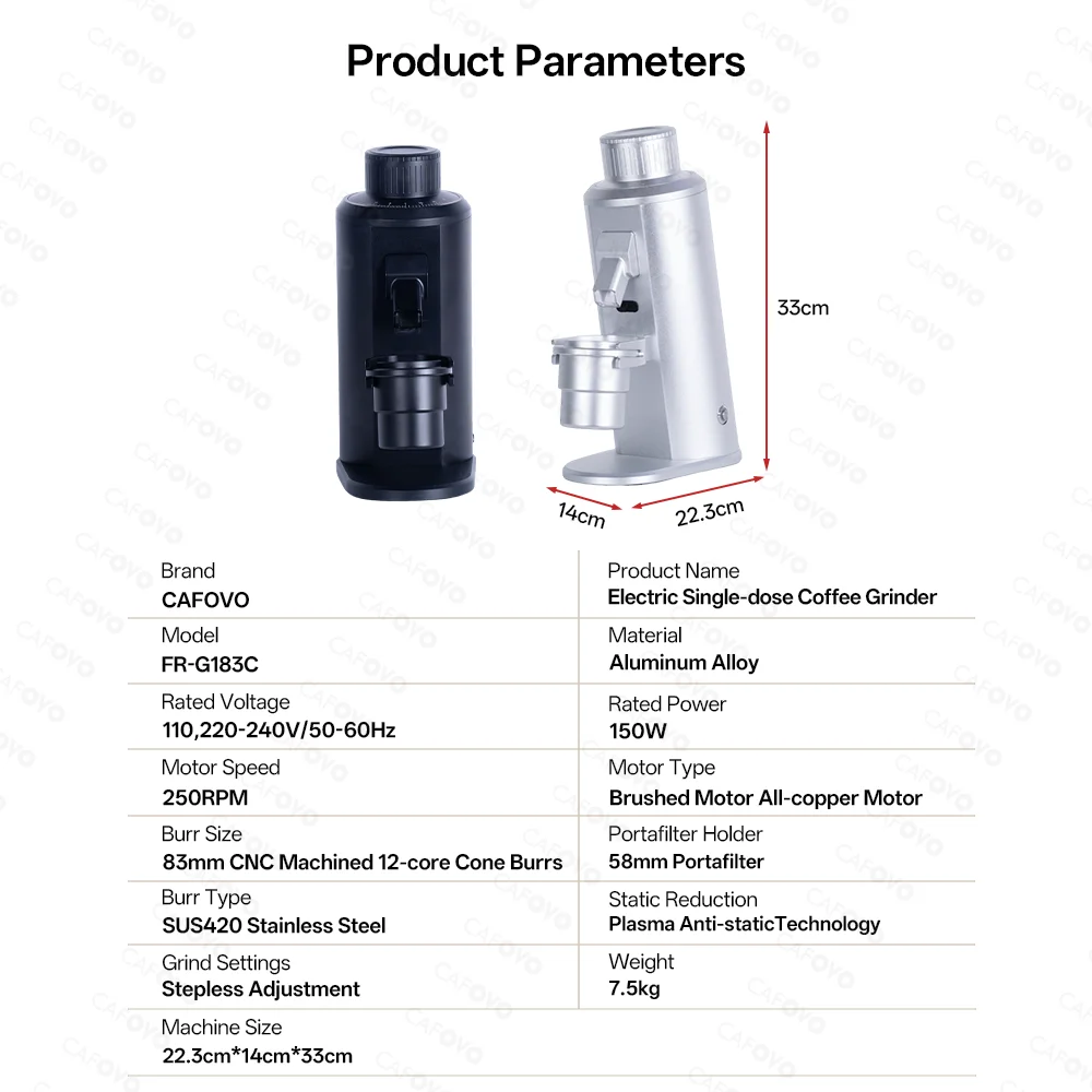 CAFOVO G183C Penggiling Kopi E - Coffee Grinder Conical Burr 83Mm ulasan dan harga
