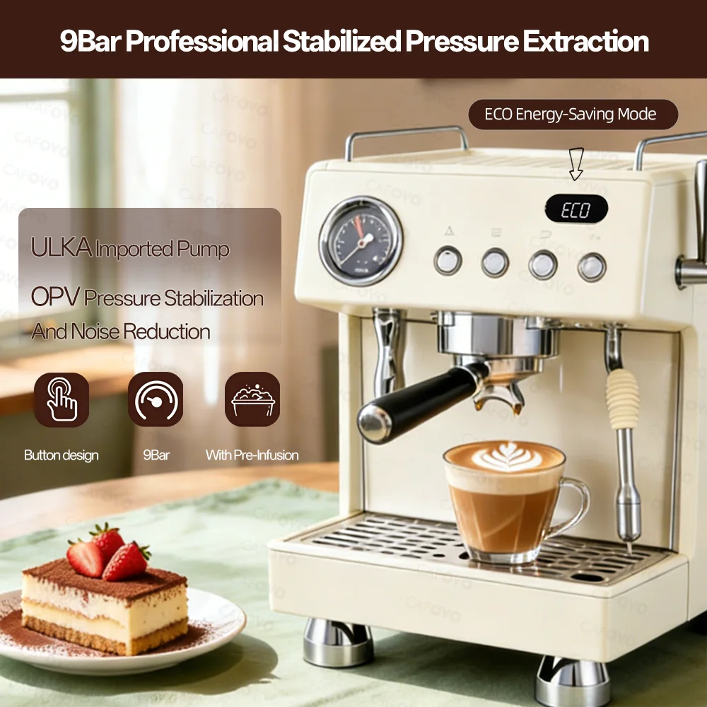 Mesin Espresso Semi-Automatis  - Espresso Machine Flow Control ulasan dan harga